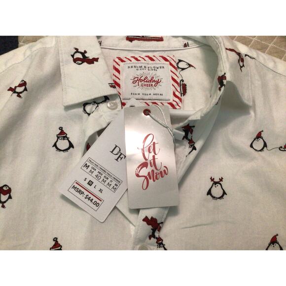 Denim & Flower Ricky Singh Holiday Cheer shirt NWT medium - Picture 2 of 5